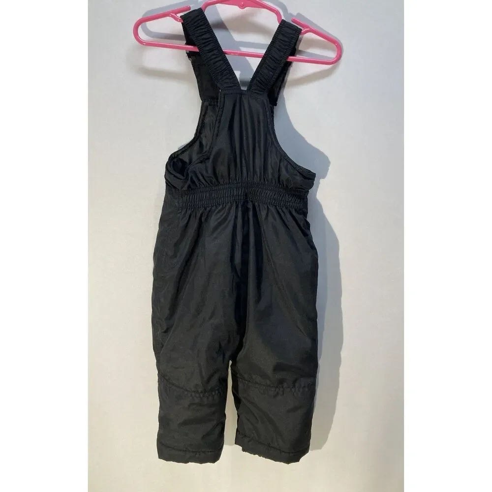 Weatherproof Baby Boy Girl Black Insulated Snow Pants Bibs Size 12M